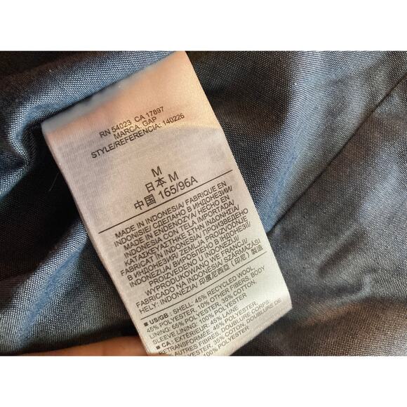 Gap Black & Red Check Buffalo Plaid 90s Inspo Wool Moto Biker Jacket ~ Sz M - Picture 12 of 12